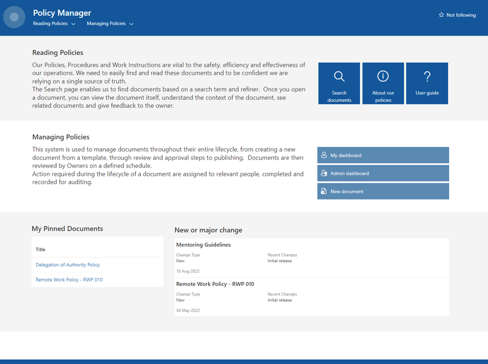 Policy Manager screenshot 1
